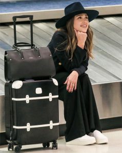 Jessica Alba carrying the new Longchamp Paris Premier bag
