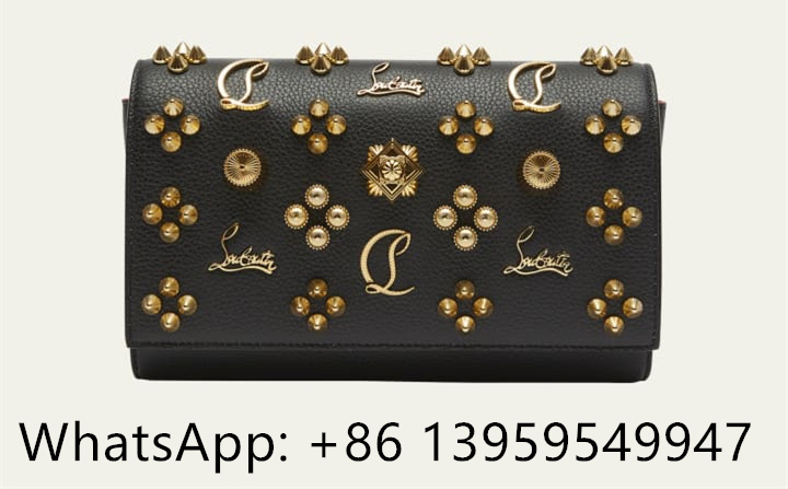 Christian Louboutin Paloma Clutch in Leather with Loubinthesky Seville Spikes